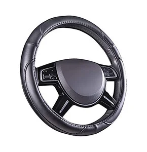 Basics Leatherette Steering Wheel Cover, 12